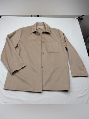 Vintage 100% Camel Hair MaxMara Tan Button-Front Lightweight Shirt Jacket